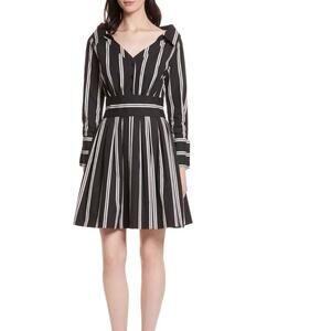 Alice + Olivia Black and White Striped Mini Dress